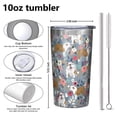 thumbnail image 4 of Bulldog Dog and Flower Florals 10oz Tumblers Stainless Steel Tumbler with Lid and Straw,Vacuum Insulated Double Wall Travel Tumbler Cups with Cleaning Brush for Coffee, Tea, 4 of 4