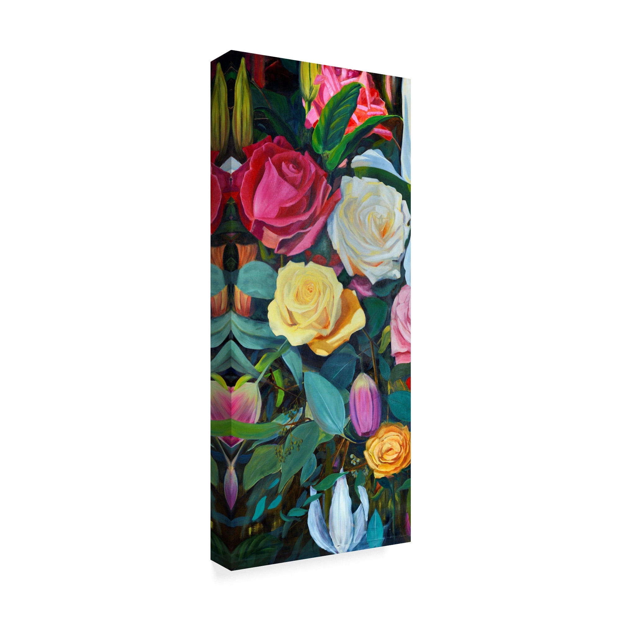 Trademark Fine Art 'Baroque Flower Triptych II' Canvas Art by Sandra Iafrate