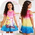 thumbnail image 3 of Benylion Girls Unicorn Dresses Rainbow Summer Sundress Princess Costume Birthday Party Cosplay Outfit for 5-6 Years, 3 of 7