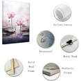 thumbnail image 2 of ZHONGYUTONG Zen Canvas Wall Art Pink Lotus Flower Leaf Paintings Blooming Water Lily Floral Pictures Prints Spa Artwork for Meditation Spiritual Room Framed (12.00" x 18.00"), 2 of 5