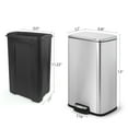 thumbnail image 3 of Innovaze 1.3 Gallon Trash Can, Step-on Bathroom and Office Trash Can, Stainless Steel, 3 of 10