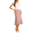 thumbnail image 2 of INSPIRE CHIC Women's Midi Mermaid Skirt Work High Elastic Waisted Fishtails Skirts XL Bean Paste Pink, 2 of 4