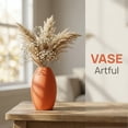 thumbnail image 3 of REGALWOVEN Modern White Ceramic Vase for Home Decor Ribbed Textured Flower Vase for Boho , Minimalist Decorative Vase for Shelf Orange 3.5"L x 3.5"W x 6.1"H, 3 of 6