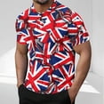 thumbnail image 1 of Blusas y camisas de manga corta y cuello redondo para hombre. Blusa informal de poliéster con cuello redondo y botones estampados de manga corta para hombre., 1 of 5