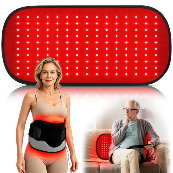 Red Light Therapy Mat for Body, 150 LEDs 660nm Red & 850nm Near Infrared Light, 4 Modes and 5 Levels with Power Adapter & Wired Controller
