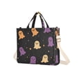 thumbnail image 7 of FORMRS Womens Corduroy Tote Bag Crossbody Shoulder Handbag with Pocket, Black Halloween Ghosts, 7 of 7
