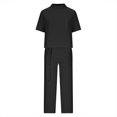 thumbnail image 4 of Women Casual Short Sleeve CrewNeck Super Short T Shirt Top And Long Pants Leggings Solid Color Set Outfit plus Size Wedding Guest Dresses for Bride Winter Overall Women Luge Suit Pants And Top Set for, 4 of 6