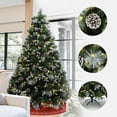 thumbnail image 2 of LuxenHome 7Ft Pre-Lit Green & White Pine Christmas Tree with Pinecones & Metal Stand, Holiday Decor, 2 of 9