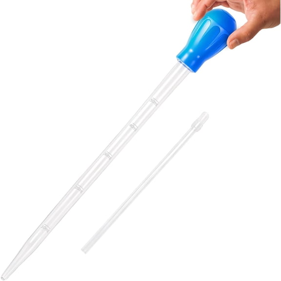 ACDANC 27.7in Extra Large Turkey Baster Long Pipette for Aquarium, Blue | 50ml Plastic Turkey Baster for Aquarium Vacuum, Siphon for Fish Tank Water Changer, Easy to Clean, Versatile