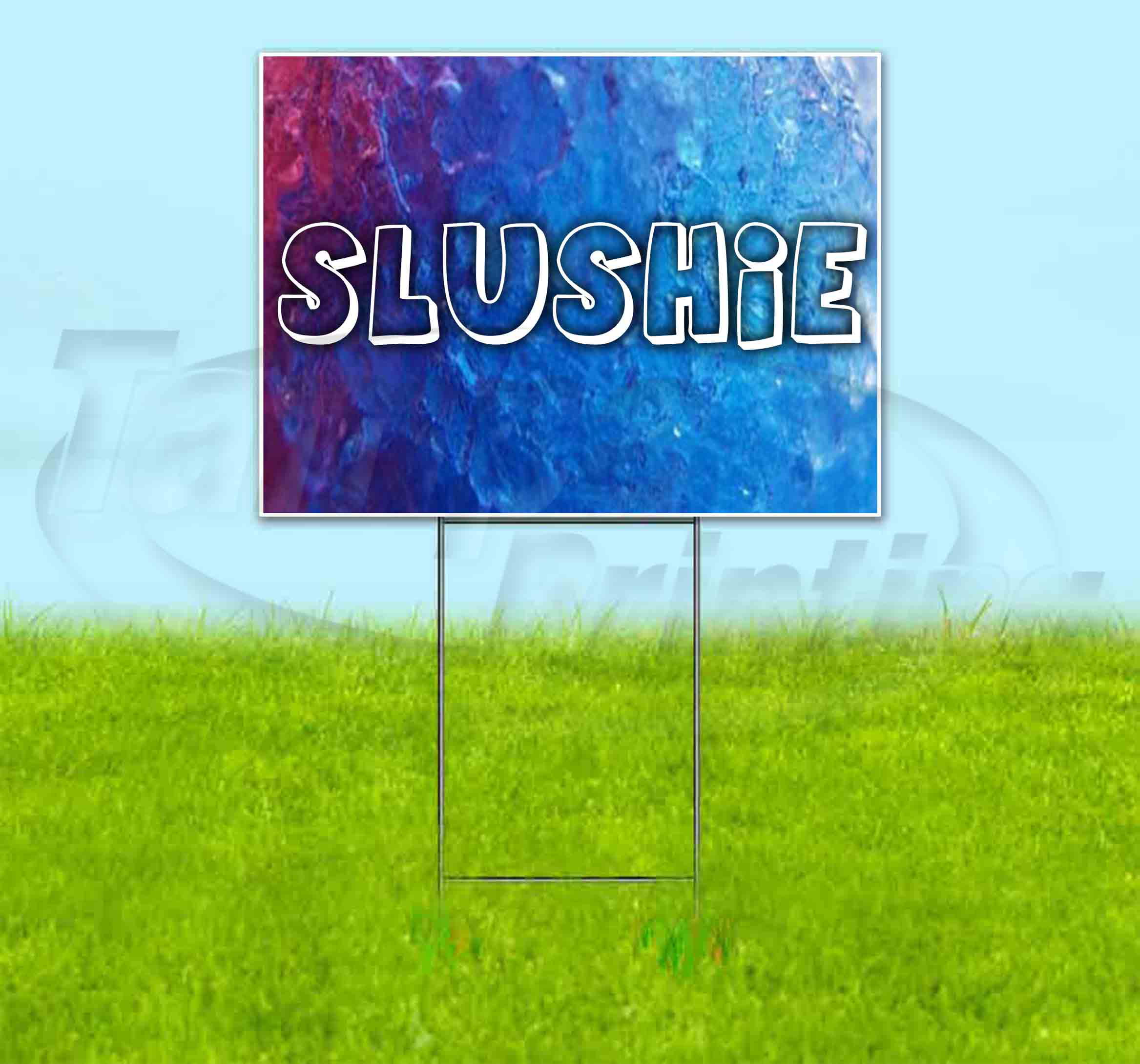Weatherproof Yard Sign Slushies Outdoor Advertising Printing D White Lawn Garden 