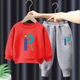 thumbnail image 2 of Staki Sweat Suits for Toddler Boys Boys Sweatsuit Set - 2 Piece Soft Fleece Crewneck Pullover Sweatshirt and Jogger Pants - Cozy Outfits for Boys 3-5T 6-10Y(Red,7-8 Years), 2 of 5