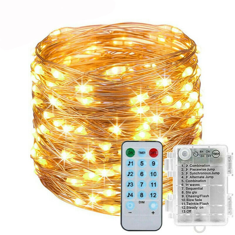 Christmas LED Fairy String Light 33ft 100 LEDs Starry Lights w/Remote Control FE 