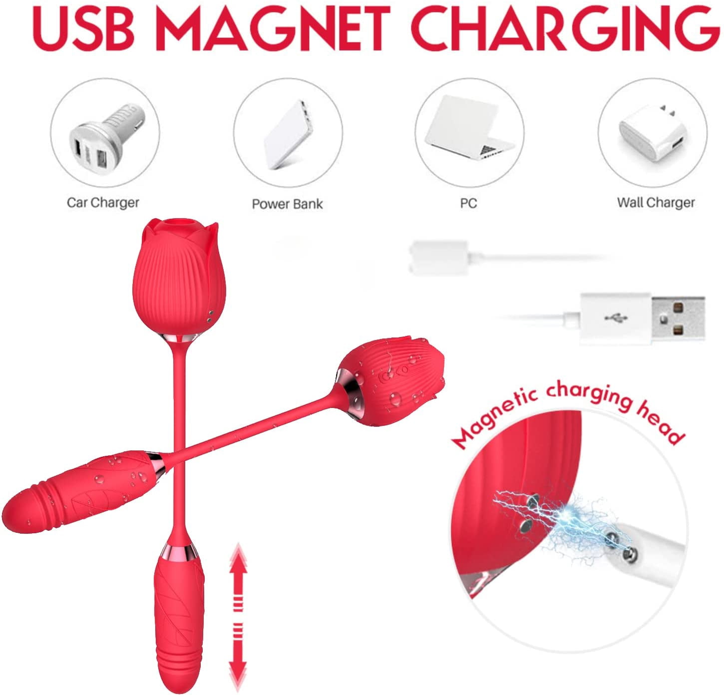 Rose Toy for Women-2 in 1 Vibrator and Adult Sex Toys with Vibrating Egg,G Spot Clitoral Sex Accessories for Adults Couples Fyuui