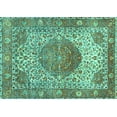 thumbnail image 1 of Ahgly Company Indoor Rectangle Medallion Turquoise Blue Traditional Area Rugs, 6' x 9', 1 of 4