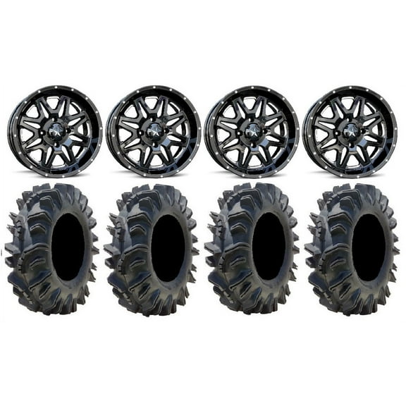 MSA Black Vibe 14" ATV Wheels 32" Terminator Tires Sportsman RZR Ranger