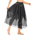 thumbnail image 3 of ZDHoor Womens Belly Dance Costume Sequins Beaded Chiffon Skirt Carnival Party Dancewear Black One Size, 3 of 7