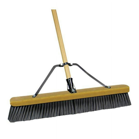 QUICKIE MFG 24-Inch JobSite Stiff Poly Pushbroom 00868SU
