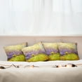 thumbnail image 4 of Ambesonne Floral Throw Pillow Cover 4 Pack, Yellow Dandelion Field, 24", Purple Green, 4 of 5