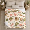 thumbnail image 5 of Cream Winter Watercolor with Snowflakes, Mittens, and Book, Warm Flannel Blanket for Living Room and Family Room, Art Lovers Valentine's Day Gift, Festive Home Decor, 5 of 9