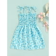 thumbnail image 4 of Blotona Toddler Baby Girls Summer Dress Sleeveless Straps Smocked Floral Princess Sundress Casual Beach Holiday Dresses ， 1-5 Years, 4 of 9