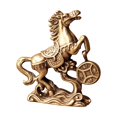 thumbnail image 1 of Estatua pequeña de caballo de monedas de la suerte de latón macizo, adornos de mesa para mascotas de té, decoraciones Feng Shui de animales del Zodíaco chino de cobre Vintage, 1 of 4