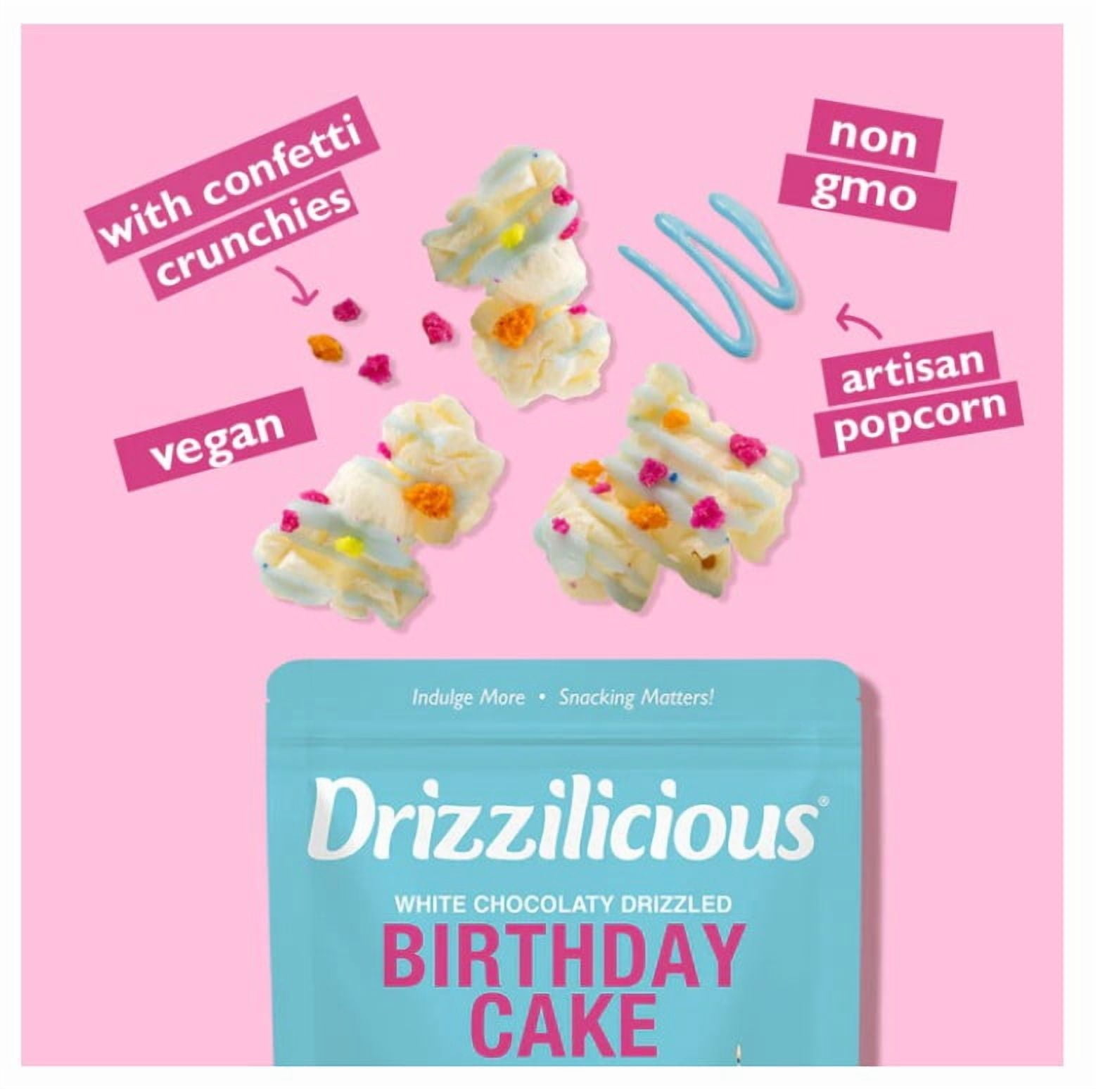 Drizzilicious Birthday Cake Kettle Corn Popcorn, 4.5 oz