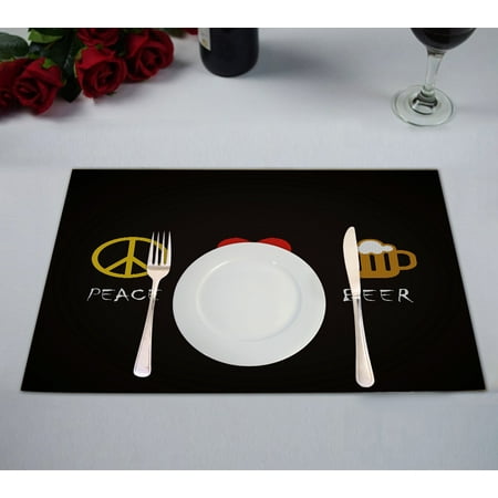 

ABPHQTO Peace Love Placemat 12x18 Inch Set of 2 Table Placemats