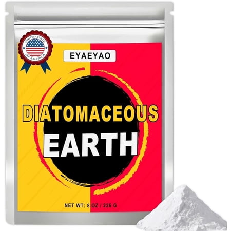EYAEYAO 100% Pure Food Grade Diatomaceous Earth 8 oz - Safe for Humans, Pets, Home & Garden Applications
