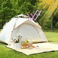thumbnail image 3 of All-Weather Automatic Pop-Up Outdoor Tent Silver-Coated Waterproof Windproof Camping Tent with Double Doors & Mosquito Net Easy Setup for Camping Hiking, 3 of 7