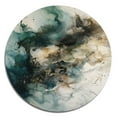 thumbnail image 2 of Designart "Inner Worlds of Marble Green and Black II" Modern Geometric Metal Round Wall Art Prints, 2 of 5