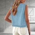 thumbnail image 5 of Miluxas Women Spring Casual Versatile Waistcoat Sleeveless Button Down Round Neck Knitted Tank Tops Solid Business Casual Outfits Blue, 5 of 5