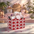 thumbnail image 6 of NIETEIN Valentine's Day Basket for Gifts Empty Storage Bin Cute Heart Gift Basket (Deep Red Checkered Heart), 6 of 7