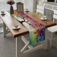 thumbnail image 4 of Table Runner 13*72 In,Set Of 1 Colorful Tree Of Life With Vibrant Dots On Vibrant Background High Density Cotton Linens Machine Washable Table Runner For Kitchen Dining Table Coffee Table Decor, 4 of 4