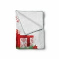 thumbnail image 2 of Christmas Soft Flannel Fleece Blanket, Stockings Hanging for Santa Mistletoe Illustration Merry Christmas for All, Cozy Plush for Indoor and Outdoor Use, 50" x 70", Red Emerald White, by Ambesonne, 2 of 6
