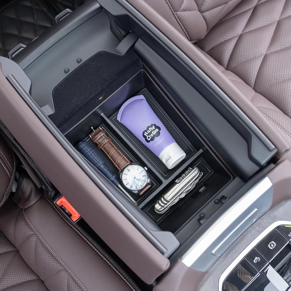 Center Console Organizer Tray Compatible with BMW X5 G05 X7 G07 (2019-2025) and X6 G06 (2020 2021 2022 2023 2024 2025) Accessories Armrest Secondary Storage Box, ABS Plastic