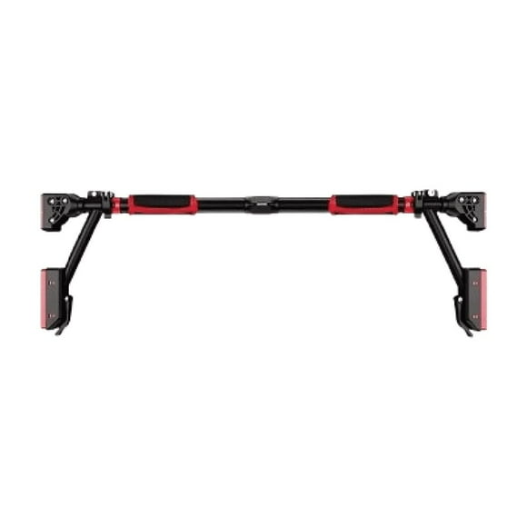 Barra Dominada De Puerta Pared Ajustable Abdominal Gym Casa NEGRO ROJO