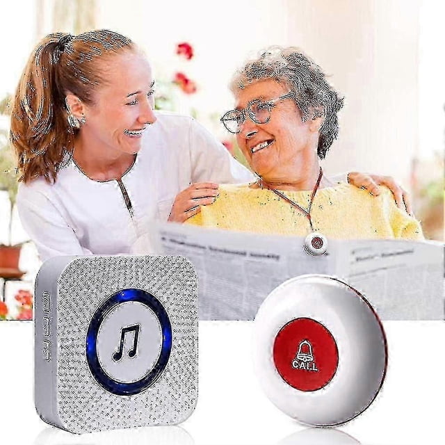 2 Receivers + 2 Call Buttons Elderly Emergency Call Button/waterproof Emergency Doorbell/elderly Emergency Call,hww_fpj8
