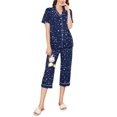 thumbnail image 1 of Pijama Ekouaer Capri para mujer de manga corta con botones, 1 of 6