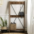 thumbnail image 2 of Walker Edison Frankie 68" Solid Wood Angled Hall Tree - Brown, 2 of 2