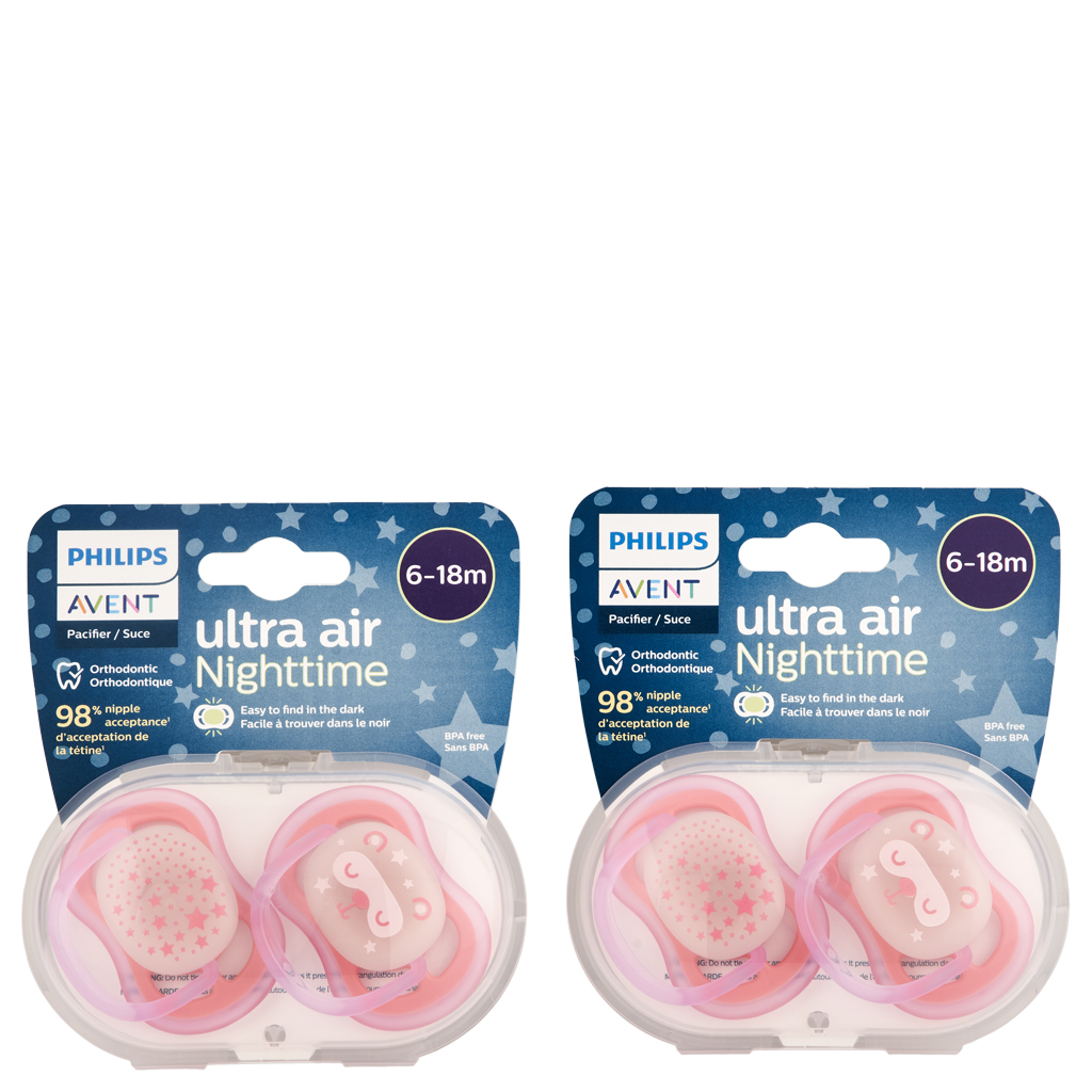 Philips Avent Ultra Air Nighttime Pacifier 6 18m 4 Ct Null Walmart