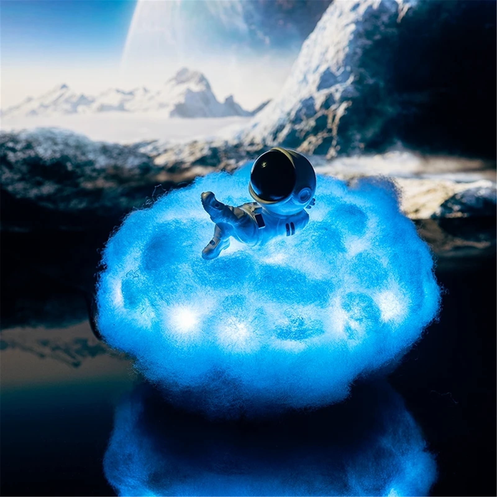 Wovilon Led Colorful Clouds Astronaut Lamp with Rainbow Effect As Children'S Night Light Home Decor