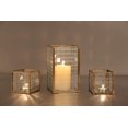 thumbnail image 3 of Merek Set of 3 Copper Frame with Texture Glass Hurricane Candleholder Lantern Decorative Box Plant Terrarium Tabletop Curio Case/Shadow Box Great for Home Decor and Wedding (Copper), 3 of 5