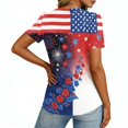 thumbnail image 7 of LWavelet Fourth of July Shirts for Women Short Sleeve Tops V-Neck Casual Patriotic Floral Butterfly Graphic Tee Blue L, 7 of 7