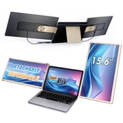 Livelect-m 15.6" Triple Laptop Screen Extender, Detachable 1080P FHD IPS Portable Monitor, Ultra-thin, Adjustable Stand, Plug & Play via HDMI/Type-C for Wins/Mac/Android