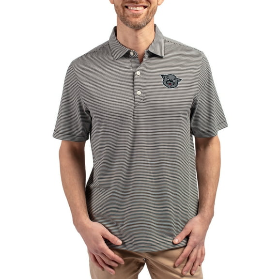 Men's Cutter & Buck Black Cincinnati Bearcats Forge Eco Double Stripe Stretch Recycled Polo