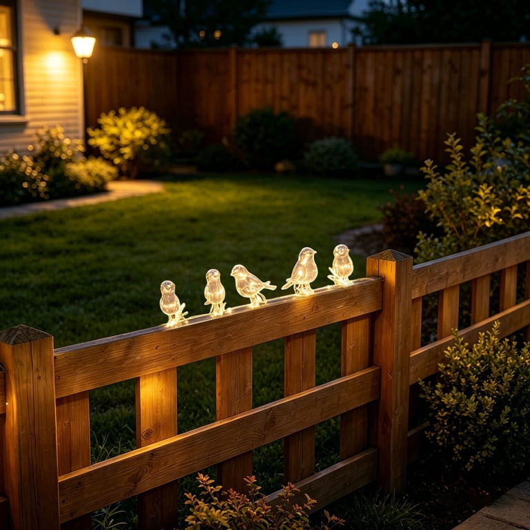 4-Pack Solar Bird String Lights – Clip-On LED Fairy Lights With Dusk-to-Dawn Sensor, Warm White, Waterproof For Yard & Fence