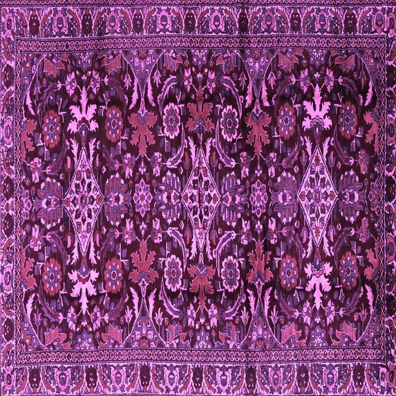 Ahgly Company Indoor Square Persian Purple Traditional Area Rugs, 4' Square