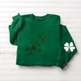 thumbnail image 5 of St. Patrick's Day Sweatshirt for Women Glitter Shamrocks Heart Graphic Crewneck Long Sleeve Loose Fit Soft Festival Apparel Holiday Party Gift, 5 of 5