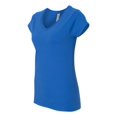 thumbnail image 2 of Softstyle Women’s V-Neck T-Shirt, M, Royal, 2 of 3