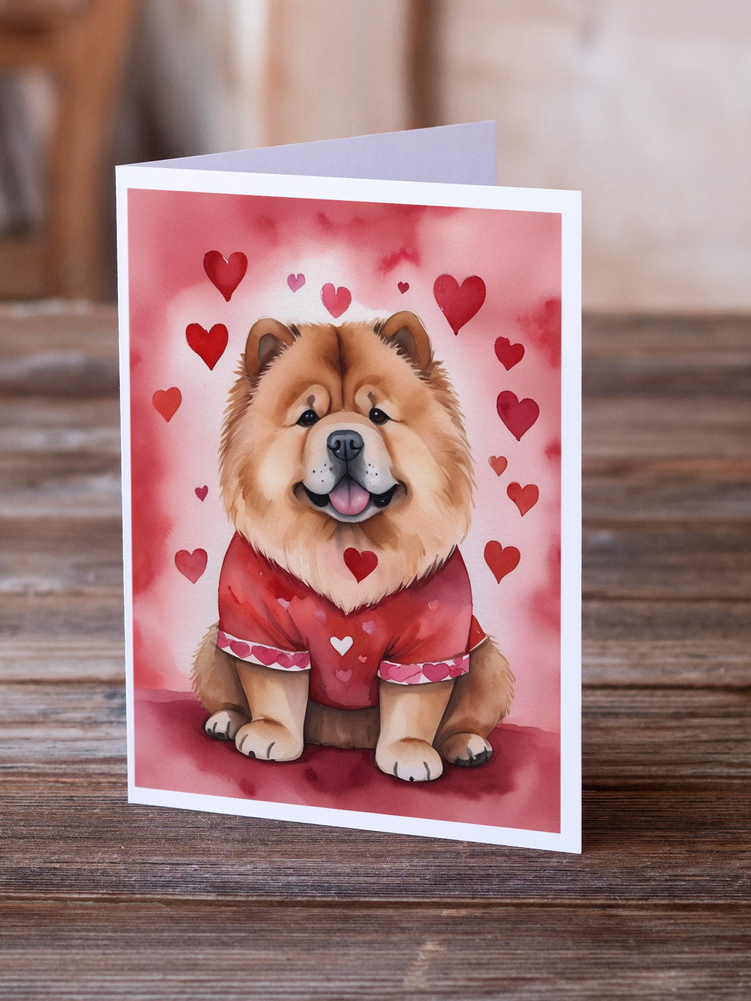 Chow Chow My Valentine Greeting Cards Pack of 8 7 in x 5 in
